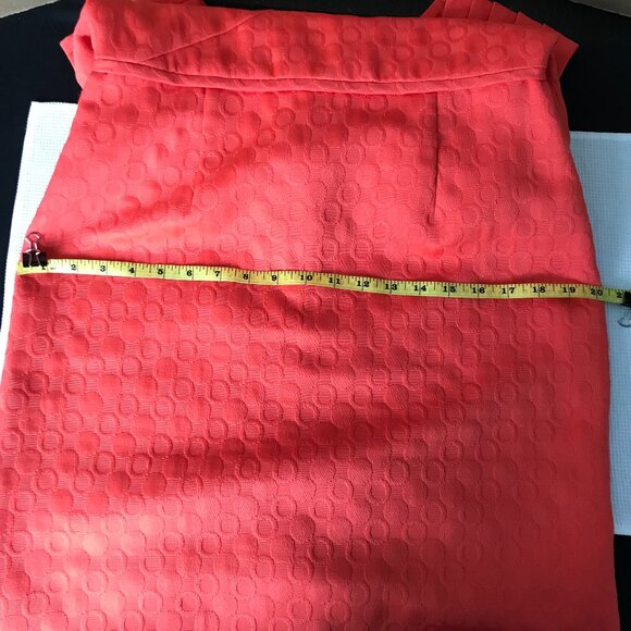 Tahari Arthur S. Levine Sheath Dress, Orange Sleeveless Textured Lined, Size 8 - Picture 6 of 12